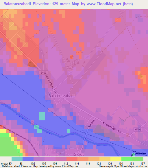 Balatonszabadi,Hungary Elevation Map
