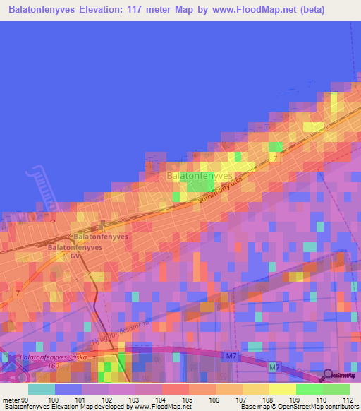 Balatonfenyves,Hungary Elevation Map