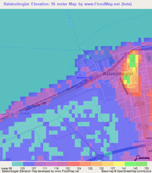 Balatonboglar,Hungary Elevation Map