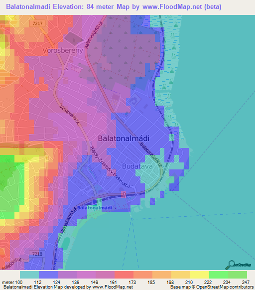 Balatonalmadi,Hungary Elevation Map