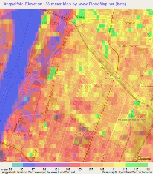 Angyalfold,Hungary Elevation Map