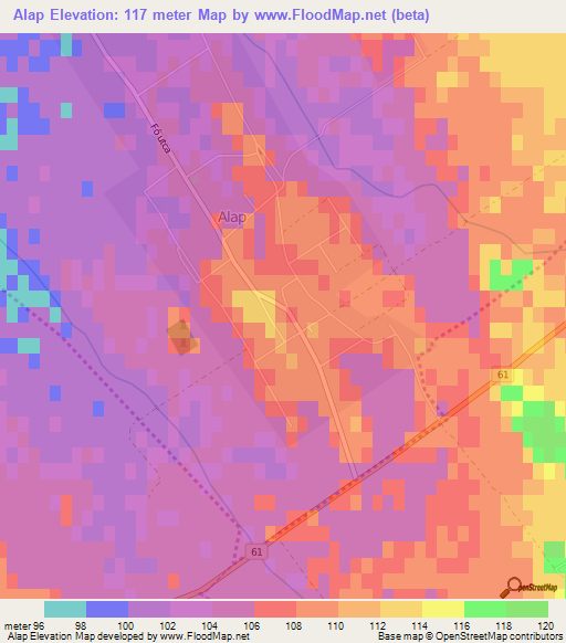 Alap,Hungary Elevation Map