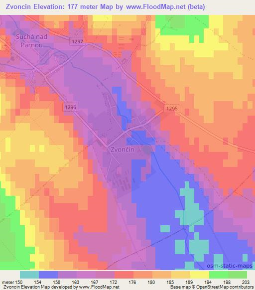 Zvoncin,Slovakia Elevation Map