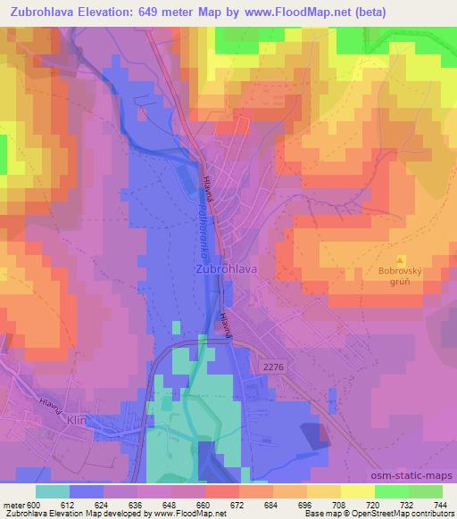 Zubrohlava,Slovakia Elevation Map