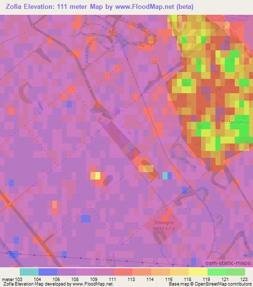 Zofia,Slovakia Elevation Map