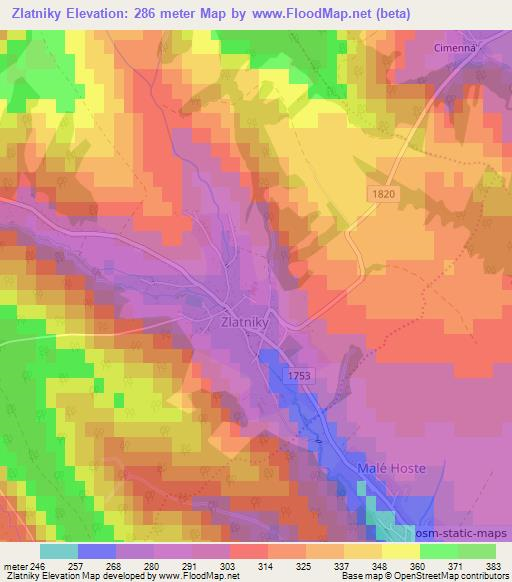 Zlatniky,Slovakia Elevation Map