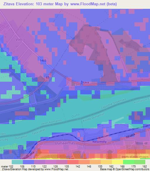 Zitava,Slovakia Elevation Map