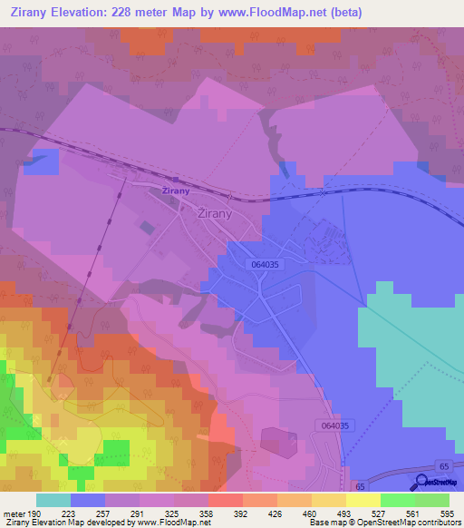 Zirany,Slovakia Elevation Map