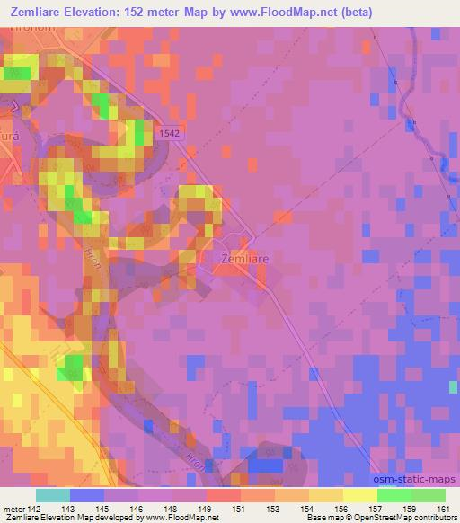 Zemliare,Slovakia Elevation Map
