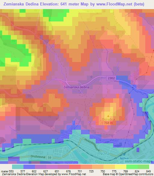 Zemianska Dedina,Slovakia Elevation Map
