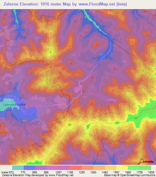 Zelezne,Slovakia Elevation Map