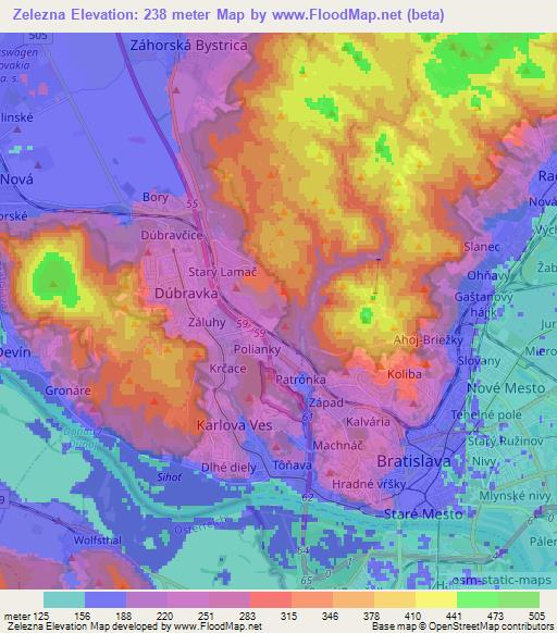 Zelezna,Slovakia Elevation Map