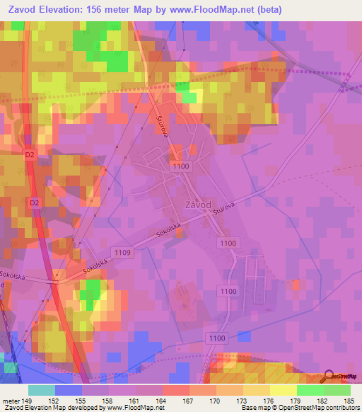 Zavod,Slovakia Elevation Map