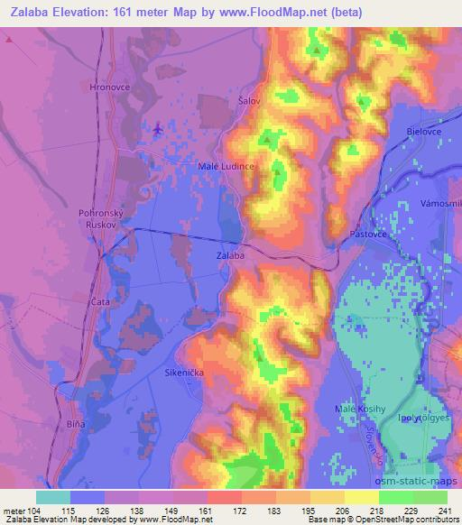 Zalaba,Slovakia Elevation Map