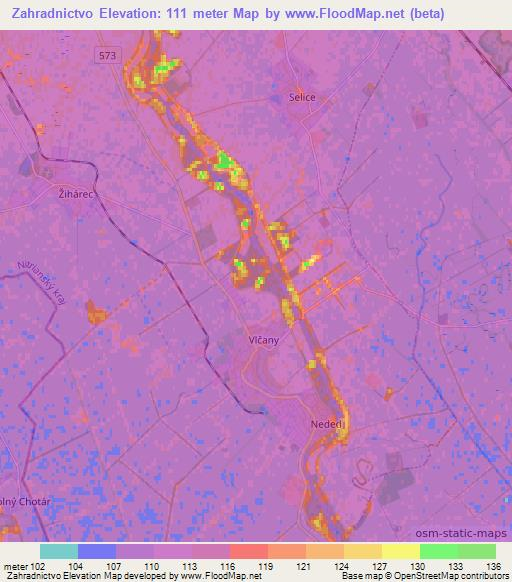 Zahradnictvo,Slovakia Elevation Map