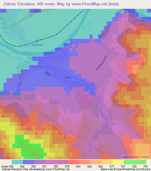 Zabrez,Slovakia Elevation Map