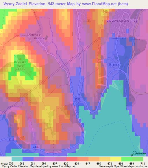 Vysny Zadiel,Slovakia Elevation Map