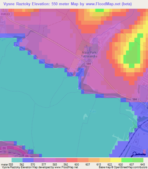 Vysne Raztoky,Slovakia Elevation Map
