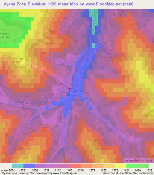 Vysna Boca,Slovakia Elevation Map