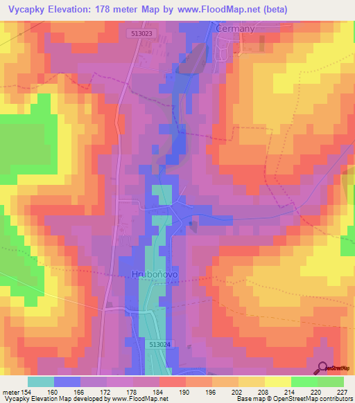 Vycapky,Slovakia Elevation Map