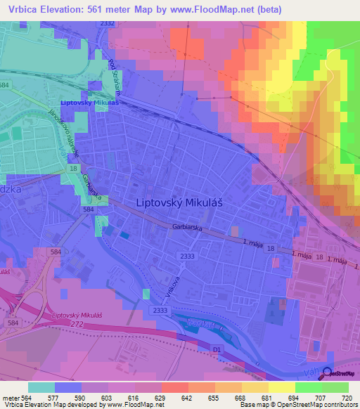 Vrbica,Slovakia Elevation Map