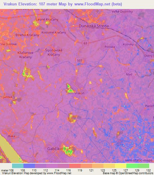 Vrakun,Slovakia Elevation Map