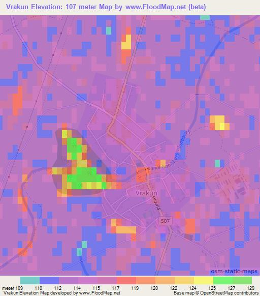 Vrakun,Slovakia Elevation Map
