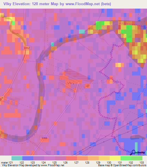 Vlky,Slovakia Elevation Map