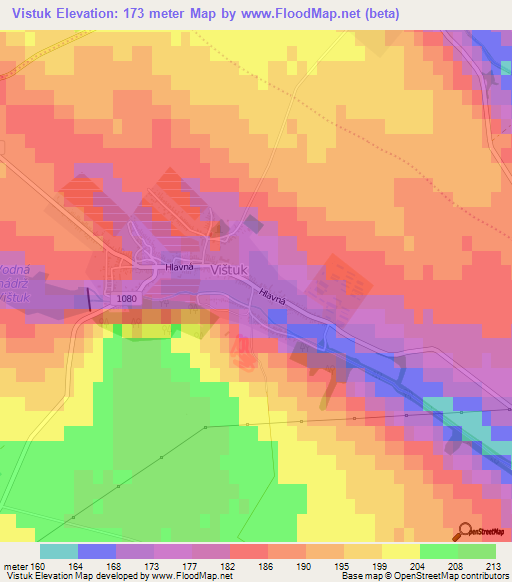Vistuk,Slovakia Elevation Map