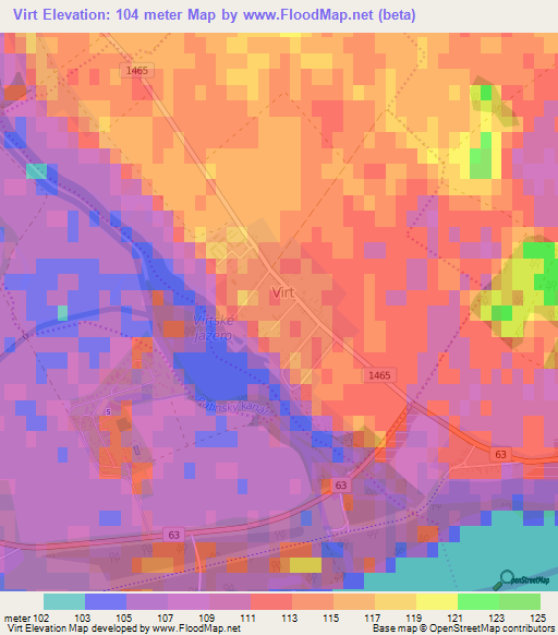 Virt,Slovakia Elevation Map