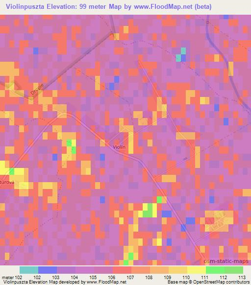 Violinpuszta,Slovakia Elevation Map