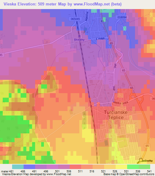 Vieska,Slovakia Elevation Map