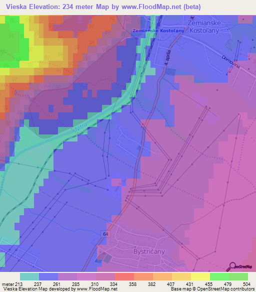 Vieska,Slovakia Elevation Map