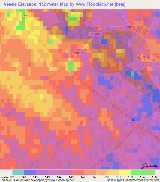 Vesele,Slovakia Elevation Map
