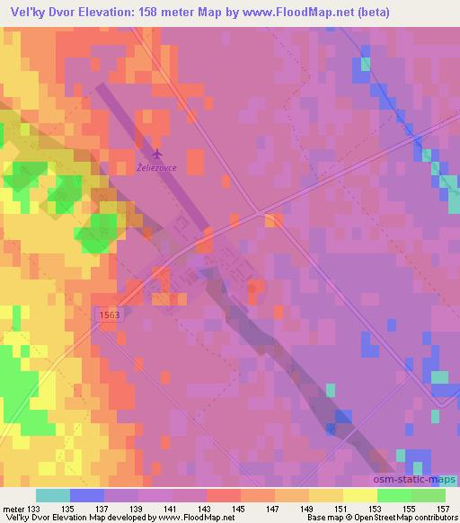 Vel'ky Dvor,Slovakia Elevation Map
