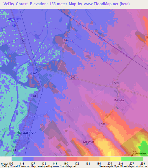 Vel'ky Chrast',Slovakia Elevation Map