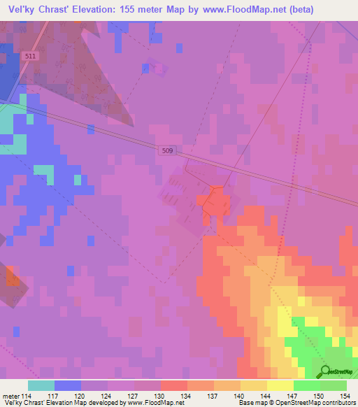 Vel'ky Chrast',Slovakia Elevation Map