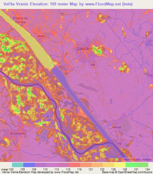 Vel'ke Vranie,Slovakia Elevation Map