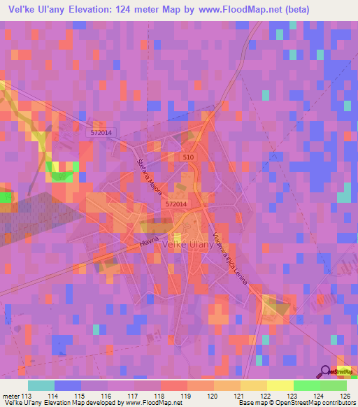 Vel'ke Ul'any,Slovakia Elevation Map