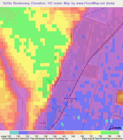 Vel'ke Brestovany,Slovakia Elevation Map
