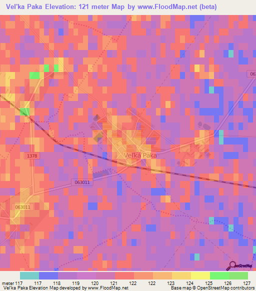 Vel'ka Paka,Slovakia Elevation Map