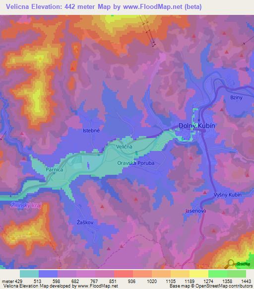 Velicna,Slovakia Elevation Map