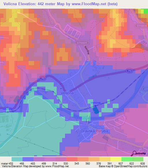 Velicna,Slovakia Elevation Map