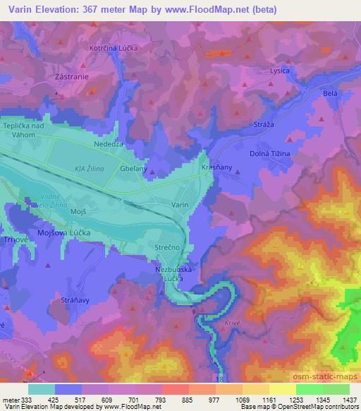 Varin,Slovakia Elevation Map
