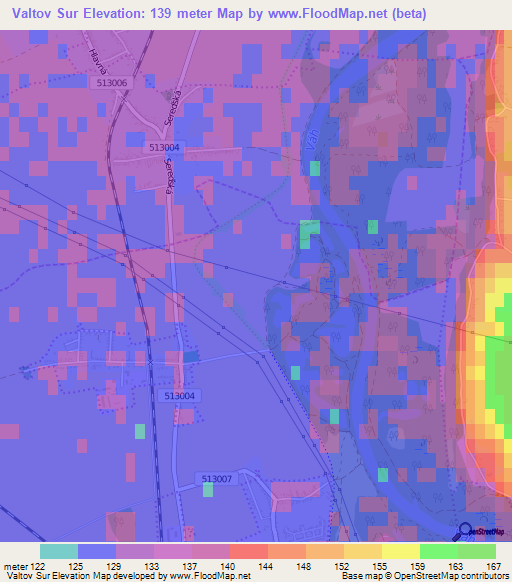 Valtov Sur,Slovakia Elevation Map