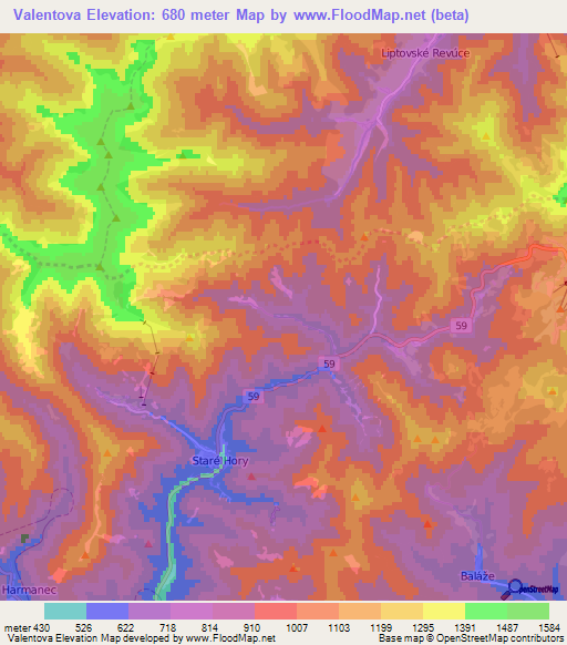 Valentova,Slovakia Elevation Map