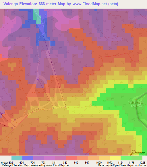 Valenga,Slovakia Elevation Map