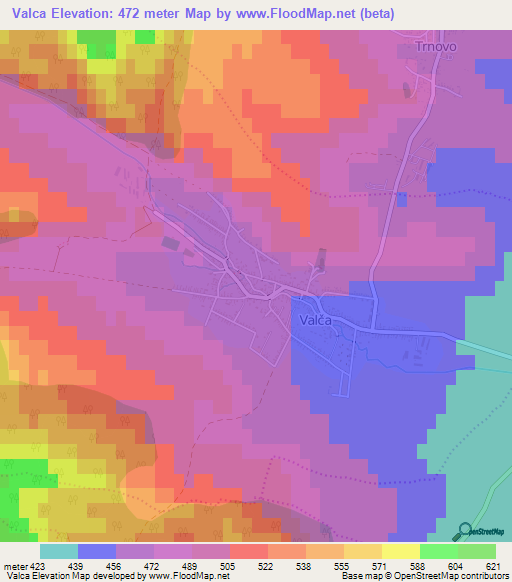 Valca,Slovakia Elevation Map