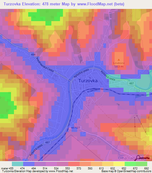 Turzovka,Slovakia Elevation Map