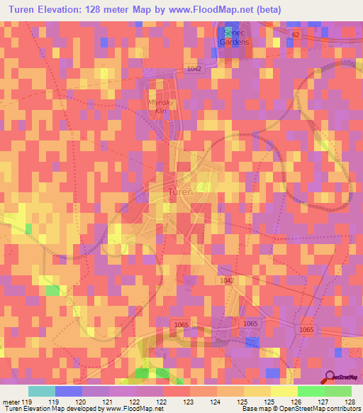 Turen,Slovakia Elevation Map